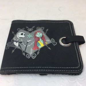 Tim Burton's The Nightmare Before Christmas Black Canvas Wallet Jack & Sally